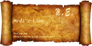 Mráz Elek névjegykártya