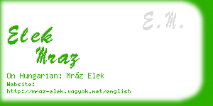 elek mraz business card